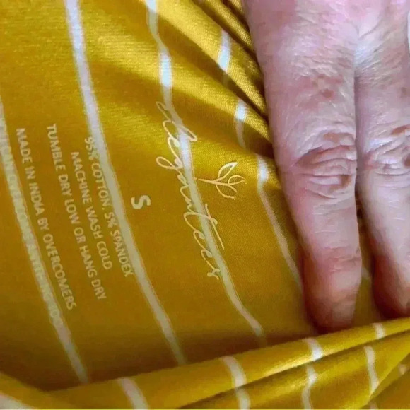 Elagantees Stripe Sleeveless Dress. Lemon color. Small. Gently used. - Picture 4 of 4